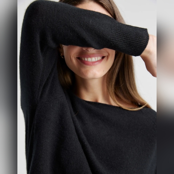NEW Quince Mongolian Cashmere Boatneck Sweater Back Sz M - Picture 8 of 16